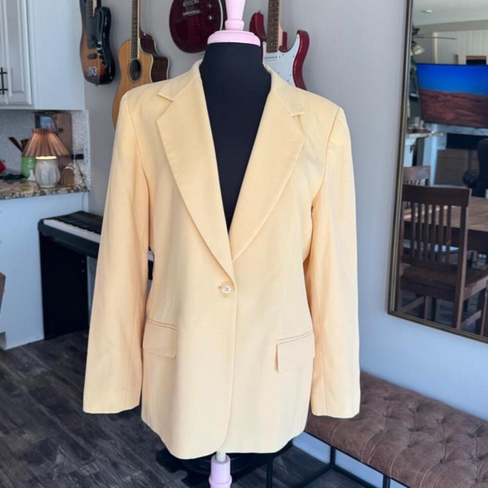 Vintage 1970s / 1980s Pendleton 100% Virgin Wool Yellow Blazer